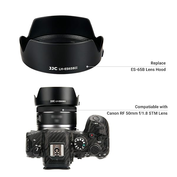 JJC Canon RF 50mm Tulip Lens Hood for EOS R6/R5/RP - Reversible Shade, Fits 43mm Filters & Caps - View 8 of 10
