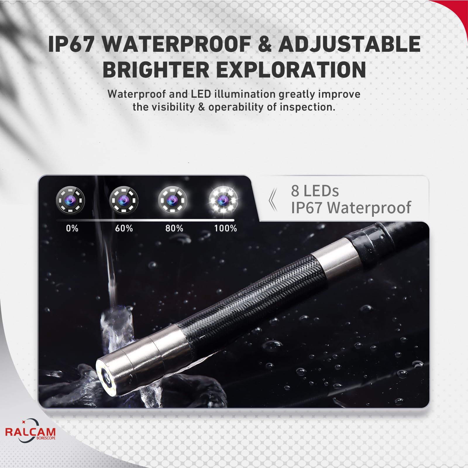 Ralcam Two Way Articulating Borescope for Smartphone Ralcam 8.5mm Endoscope Camera with Light HD 1080P Automotive Inspection Tool - View 7 of 8