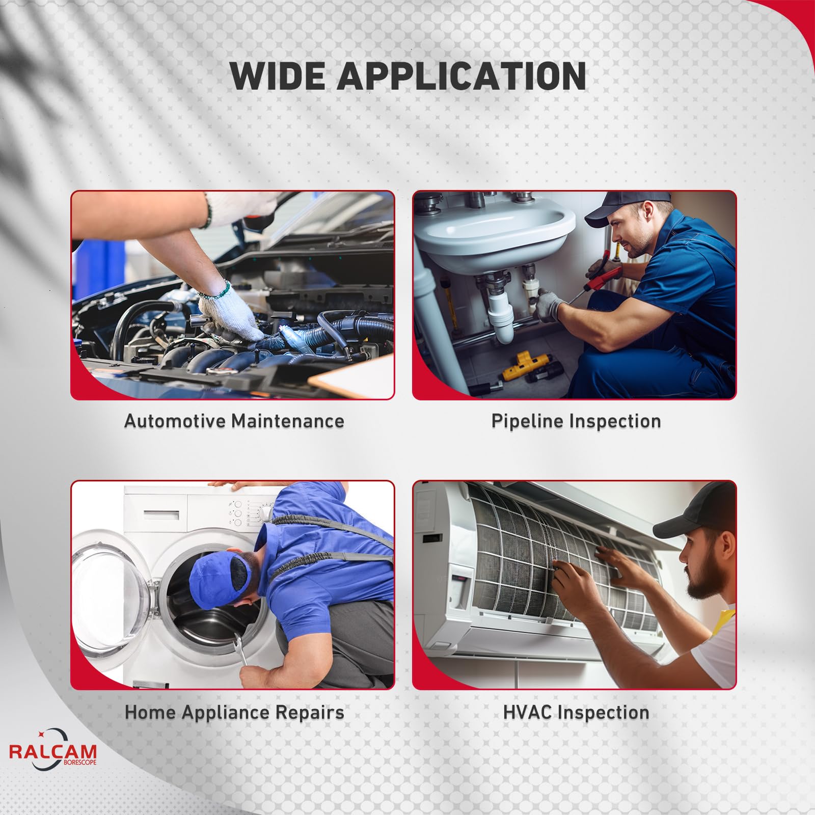 Ralcam Two Way Articulating Borescope for Smartphone Ralcam 8.5mm Endoscope Camera with Light HD 1080P Automotive Inspection Tool - View 8 of 8