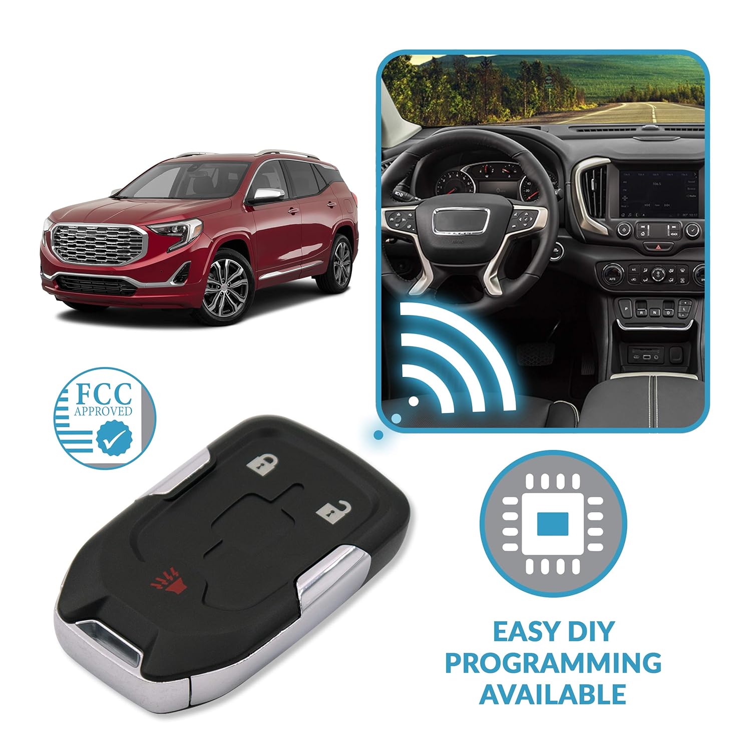 Keyless2Go Keyless2Go Replacement 3 Button Proximity Smart Key for GMC HYQ1AA 13591388 Fast Shipping Quality Assurance - View 5 of 6