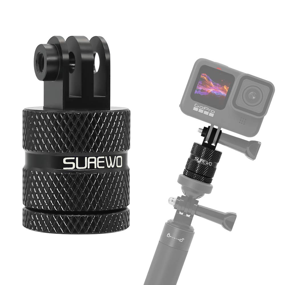SKEZN Aluminum 1/4 inch 20 Camera Mount, 360 Degree Rotation Tripod Mount Adapter Compatible with GoPro Hero 13/12 Black, Hero 11/10/9/8/7/6 Black,DJI Action4/3, Xiaoyi 4K and Other Standard 1/4 Accessories