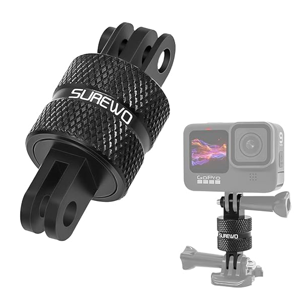 SKEZN Aluminum 360 Degree Rotation Camera Mount for GoPro Hero 13 12 11 10 9 8 7 DJI Sony and Other Action Cameras Black Metal Bracket Adapter