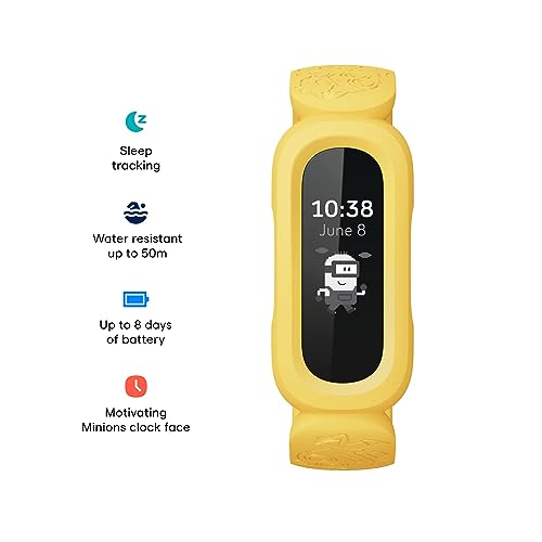 Fitbit Fitbit Ace 3 Minions Special Edition: Kids Activity Tracker for Ages 6+, Yellow, One Size - View 4 of 9