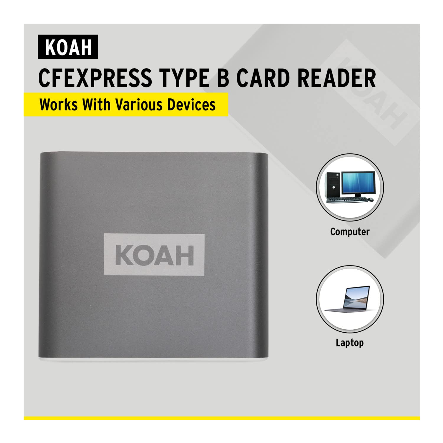 Koah Koah Pro USB 3.2 Type-C 10Gbps CFexpress Type B Card Reader with 2 Cables for Fast Data Transfer - View 6 of 7