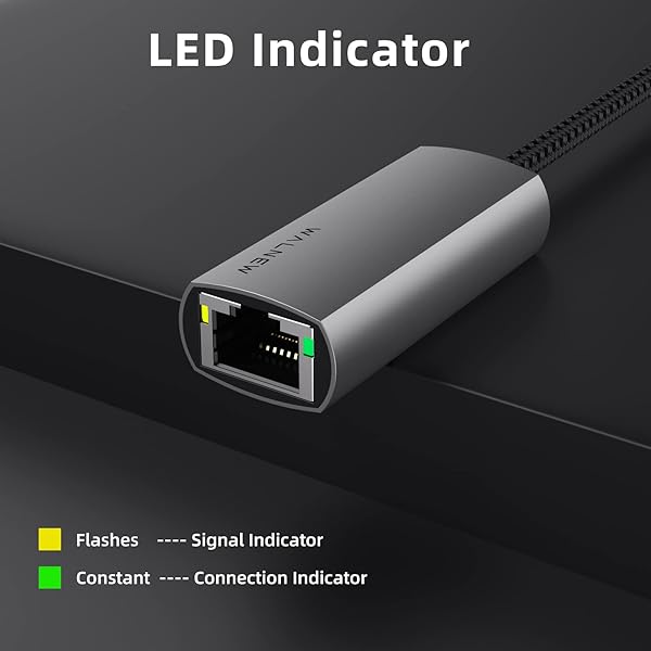 WALNEW WALNEW USB-C to Ethernet Adapter: Fast Gigabit RJ45 Converter for Mac, iPad, Dell XPS, Chromebook & More - View 6 of 7