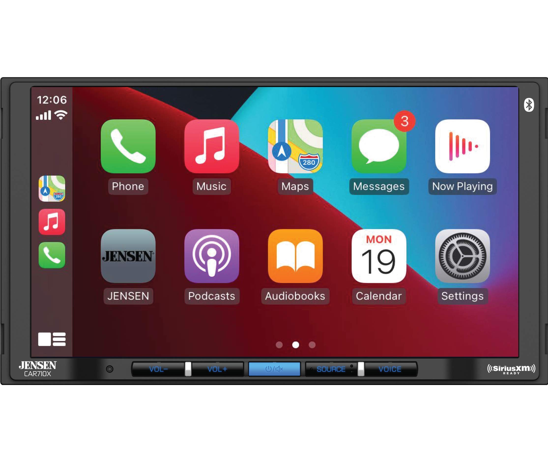 Jensen Jensen CAR710X 7 Inch Mechless Multimedia Receiver with Apple CarPlay Android Auto SiriusXM Ready Built in Bluetooth 240 Watts Power - View 4 of 5
