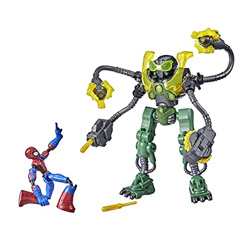 Spider-Man Marvel Bend and Flex Spider-Man vs. Ock-Bot: 6-Inch Action Figure & 10-Inch Ock-Bot with Projectiles for Ages 4+
