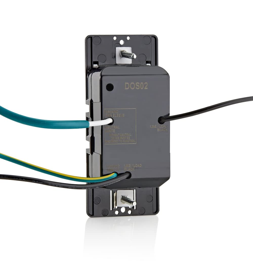 Leviton Motion Sensor Light Switch Auto On Off No Neutral Wire Single Pole Light Almond DOS02-1LT - View 2 of 9