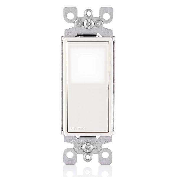 Leviton L5613-2W 15 Amp Decora LED Illuminated 3-Way Light Switch - White