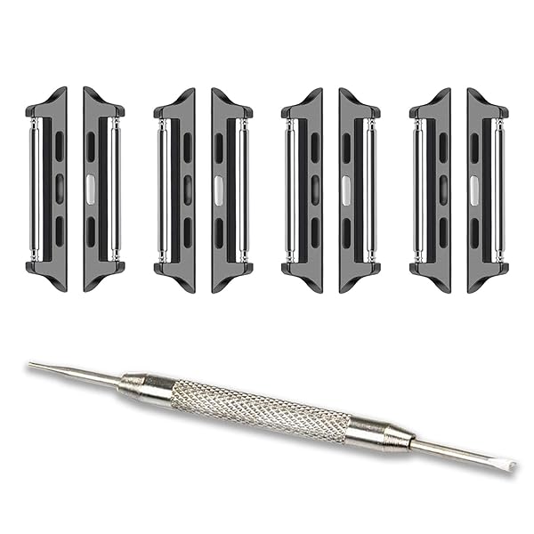 OMECKY OMECKY Spring Bar Connectors for Apple Watch Band Adapter - Black (4 Pack) - Durable & Easy to Use