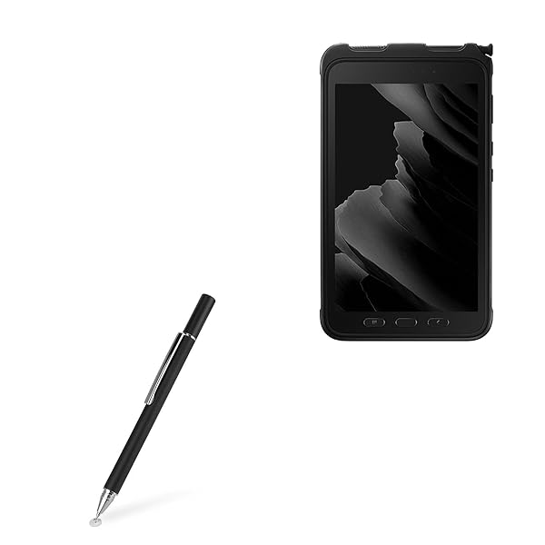 BoxWave Stylus Pen for Samsung Galaxy Tab Active 3 FineTouch Capacitive Super Precise Jet Black