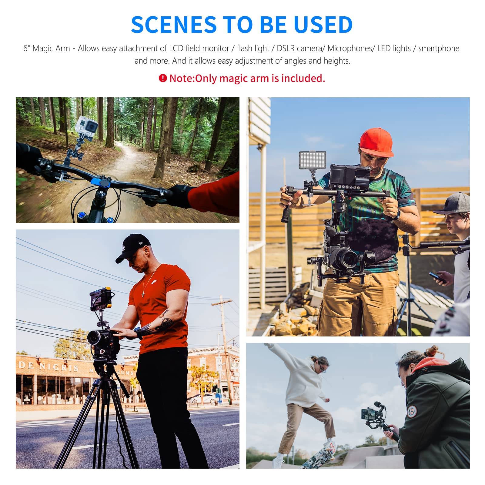 NEEWER NEEWER 5.9 Inch Adjustable Friction Magic Arm with 1/4 Inch Screw for SmallRig Cage Flash LED Light Microphone Monitor Max Load 4.4lb - View 6 of 7