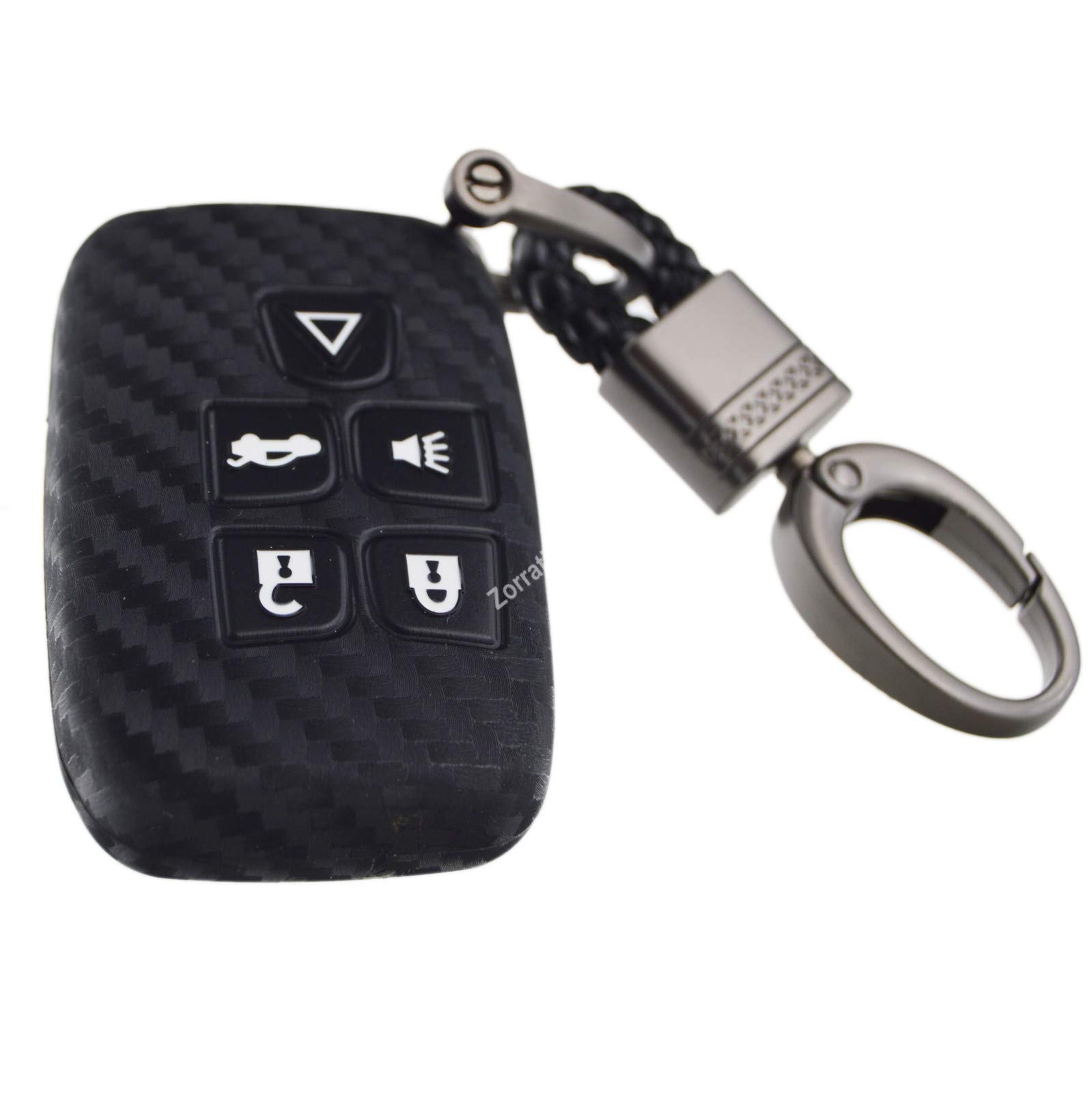 Carbon Silicone Smart Key Fob Cover for Land Rover Range Rover Evoque and Jaguar F Xe XF XJ - View 3 of 6