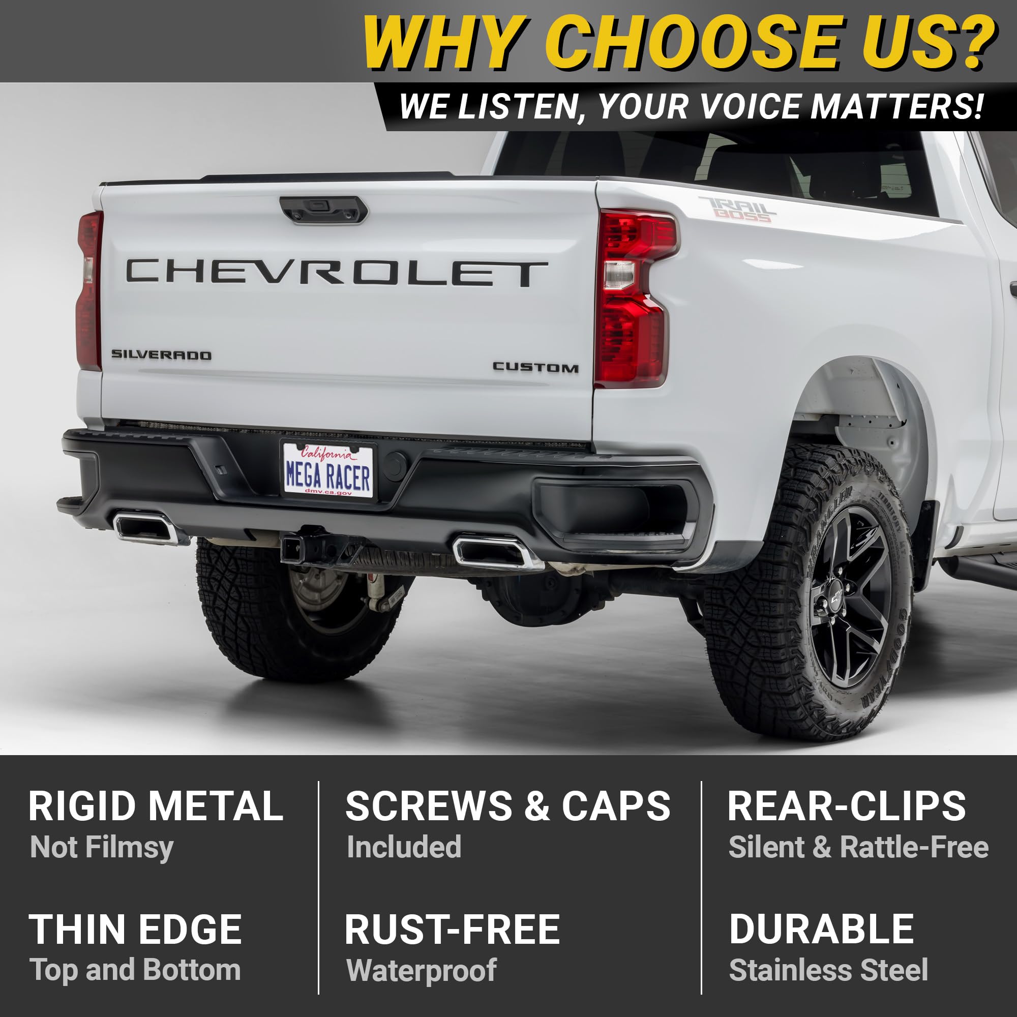 Mega Racer Matte Black License Plate Frame Holder 2 Pack Metal Cover for Car Plate Frames Rear License Plate Frame Holder - View 4 of 9