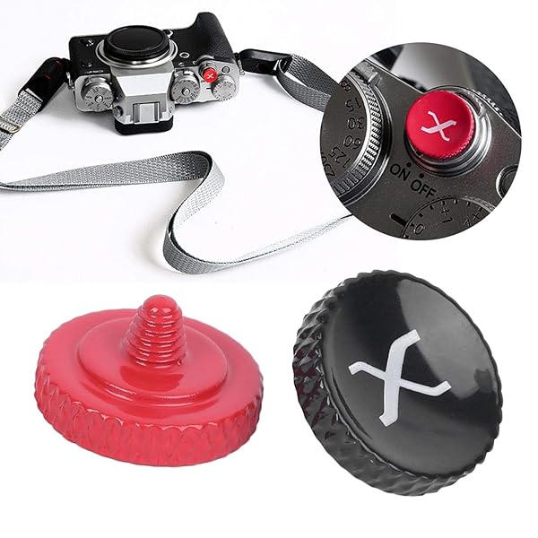SALUTUYA Buy SALUTUYA Alloy Black & Red Camera Shutter Release for X Series - Durable with Rubber Ring - View 3 of 9
