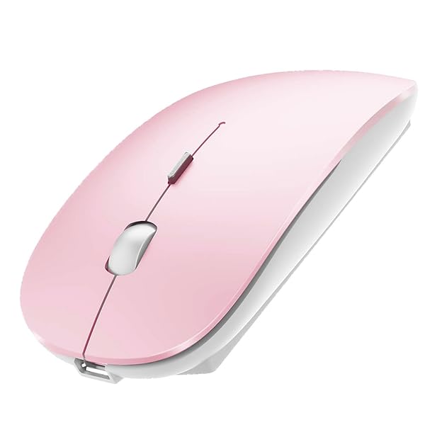 PEIBO Jelly Pink Bluetooth Wireless Mouse for Mac, PC & Chromebook - Perfect for Laptops & Desktops