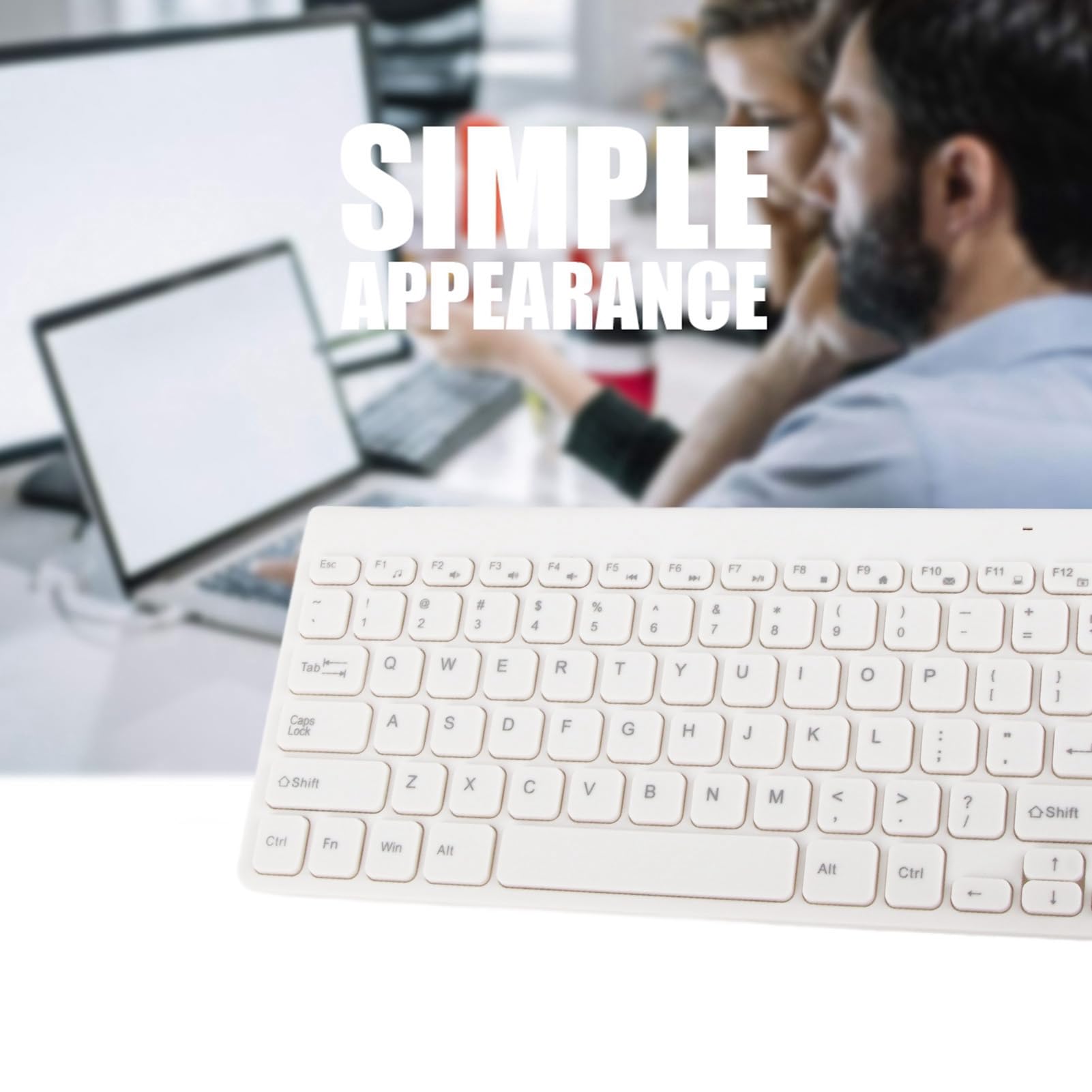 GOWENIC Wired Keyboard and Mouse Ultra Thin USB Combo Full Size Corded Set with Number Pad for Laptop PC Desktop White - View 5 of 9