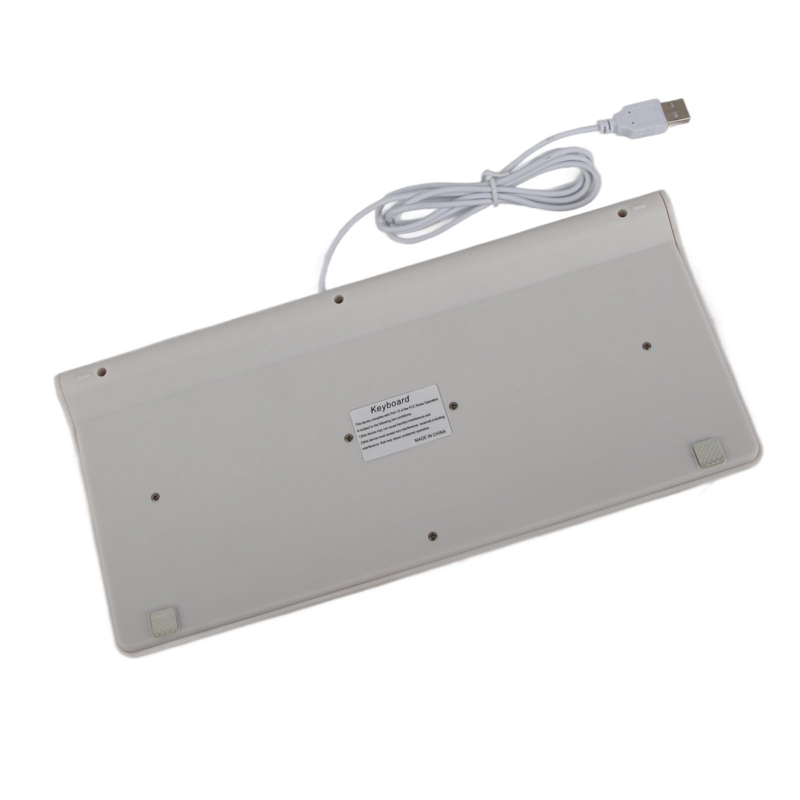 GOWENIC Wired Keyboard and Mouse Ultra Thin USB Combo Full Size Corded Set with Number Pad for Laptop PC Desktop White - View 8 of 9