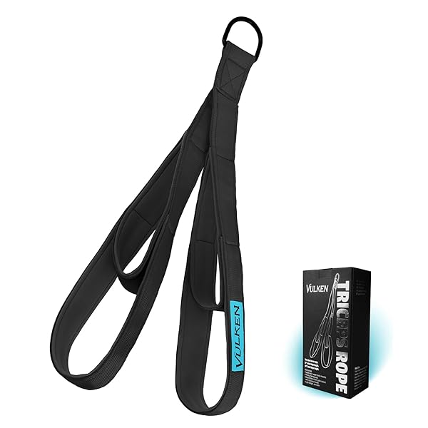 Vulken "Vulken Tricep Rope Cable Attachment: 24" & 17" Dual Lengths for Home Workouts & Resistance Bands"