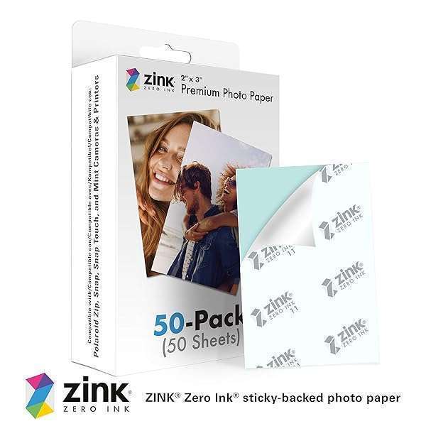 Zink Zink 2x3 Premium Instant Photo Paper (50 Pack) for Polaroid Snap, Zip & Mint Cameras - High Quality Prints! - View 3 of 5