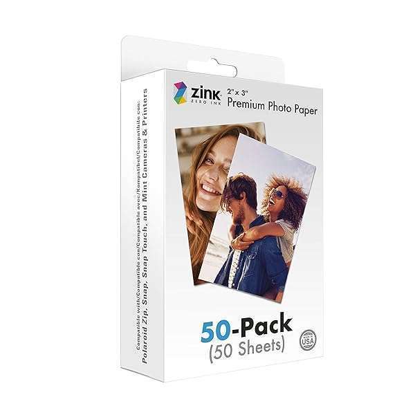 Zink Zink 2x3 Premium Instant Photo Paper (50 Pack) for Polaroid Snap, Zip & Mint Cameras - High Quality Prints!