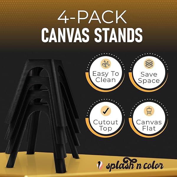 splash n color SplashNColor 4-Pack Canvas Stands for Paint Pouring | Elevate Your Art Projects with 2-Inch Risers - View 4 of 9