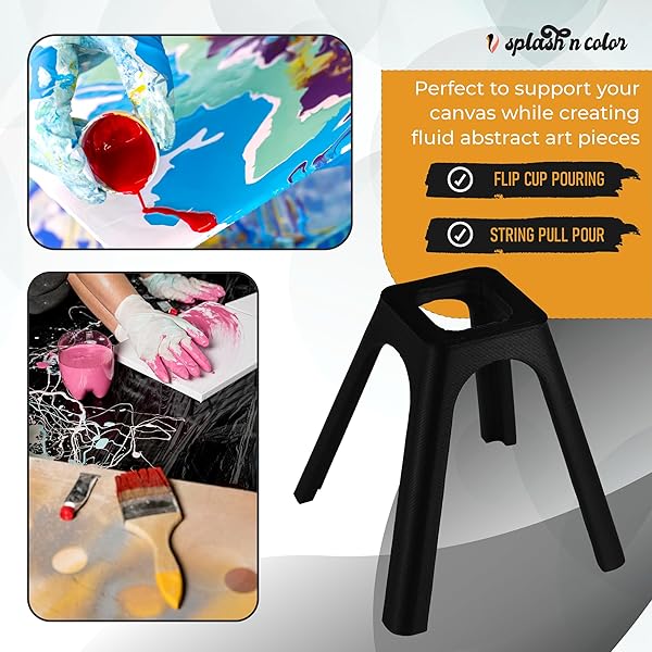 splash n color SplashNColor 4-Pack Canvas Stands for Paint Pouring | Elevate Your Art Projects with 2-Inch Risers - View 6 of 9