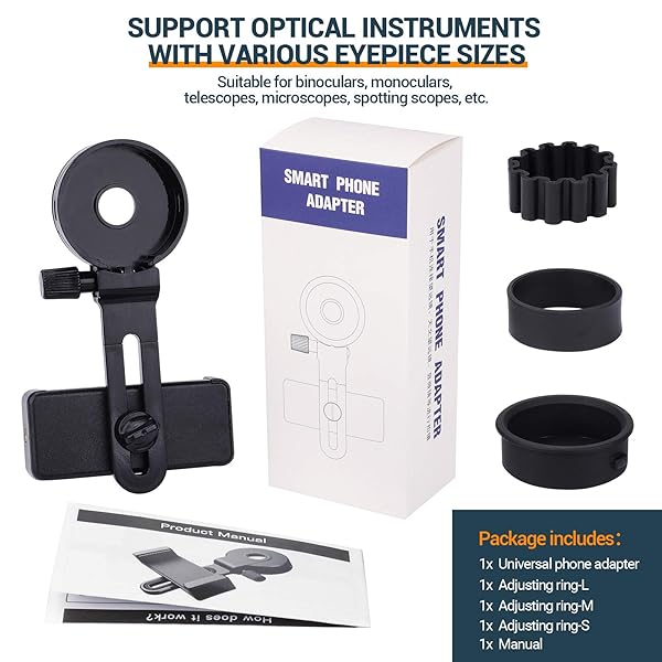 LAKWAR LAKWAR Telescope Phone Adapter: Universal Smartphone Mount for Binoculars, Monoculars, and More - View 6 of 8