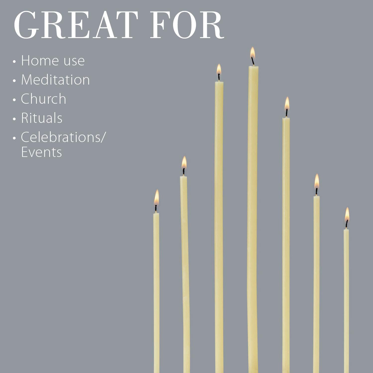 Danilovo Thin Taper Beeswax Candles Honey Scented Decorative Candles for Birthdays and Church Prayers Pack of 200 Smokeless Drip Free - View 5 of 6