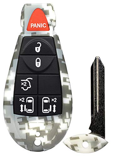 KeylessCanada New Camouflage Remote Start Key Fob 6 Buttons M3N5WY783X IYZ-C01C Compatible with Town Country Dodge Grand Caravan Volkswagen Routan - View 2 of 2