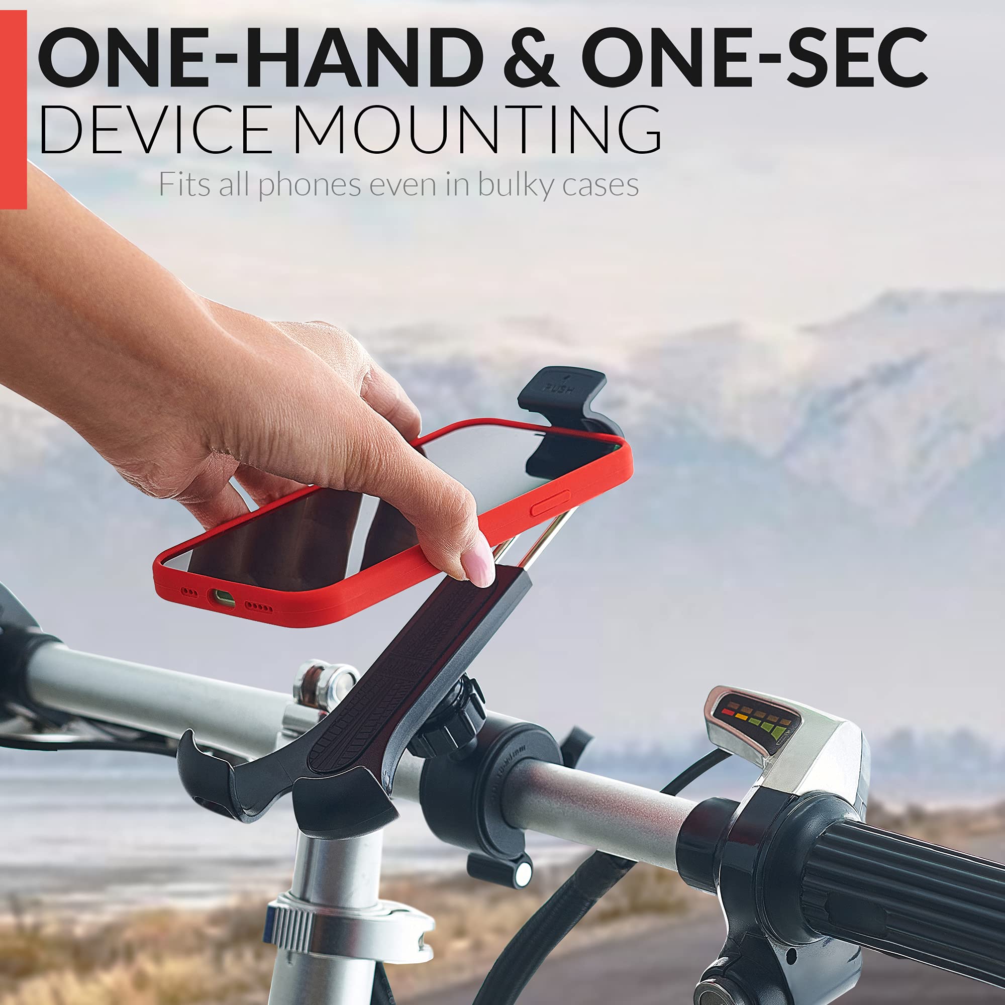 CAW.CAR Accessories 2024 Bicycle and Motorcycle Phone Mount One-Handed Holder for iPhone Samsung Stress-Resistant Highly Adjustable for Safety and Comfort - View 2 of 6