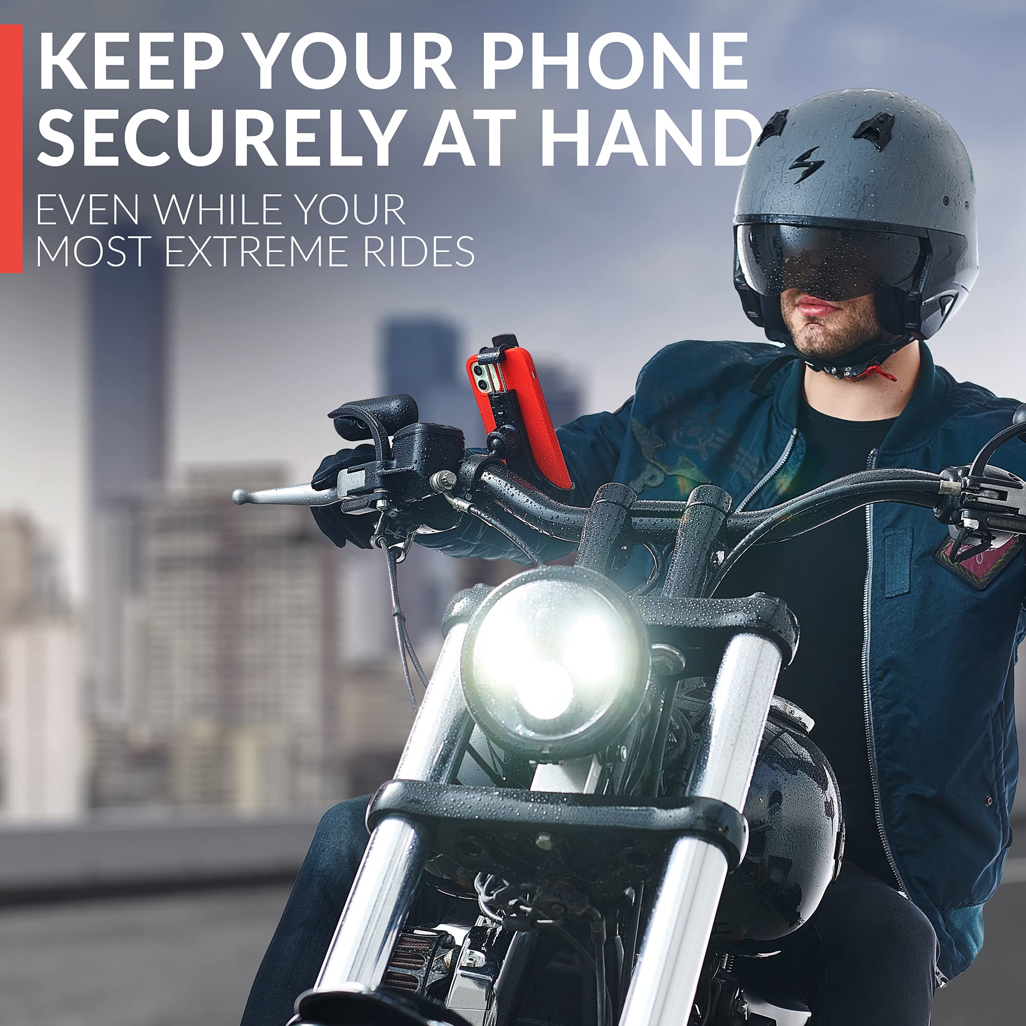 CAW.CAR Accessories 2024 Bicycle and Motorcycle Phone Mount One-Handed Holder for iPhone Samsung Stress-Resistant Highly Adjustable for Safety and Comfort - View 6 of 6