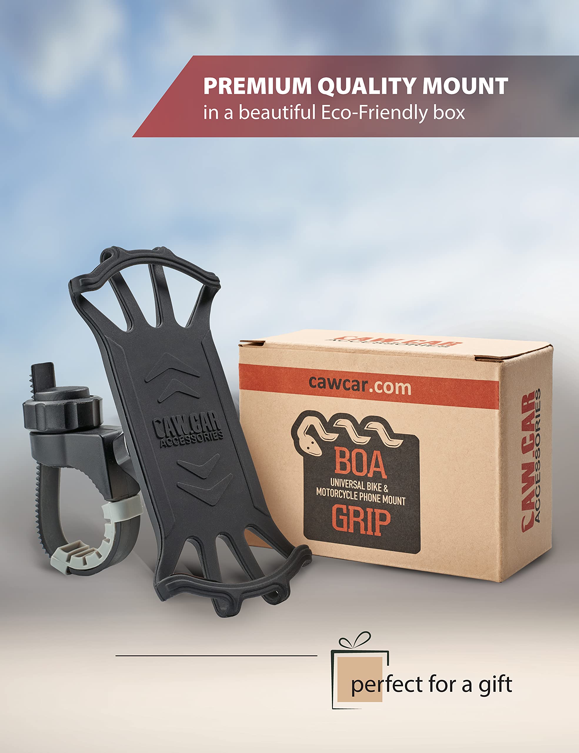 CAW.CAR Accessories 2024 Motorcycle and Bicycle Phone Mount Secure and Reliable Bike Phone Holder for iPhone Samsung Any Smartphone Adjustable and Stress Resistant - View 4 of 6