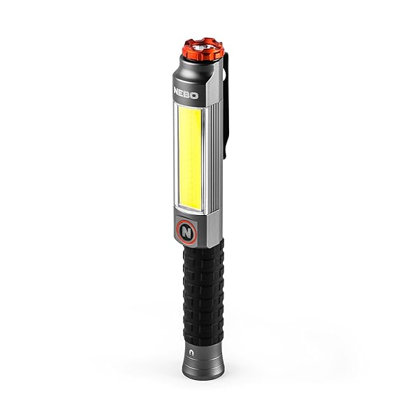 NEBO NEBO Big Larry Work Light: 600 Lumen COB Flashlight with Magnetic Base & Pocket Clip - Portable Hands-Free LED Hazard Light
