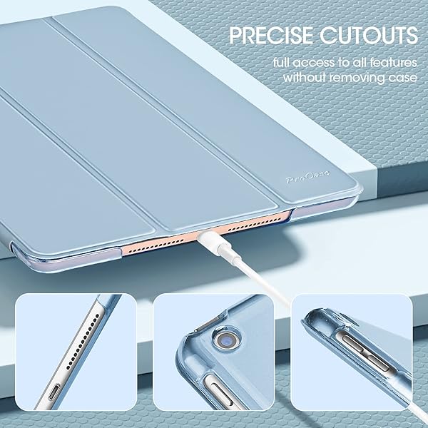 ProCase ProCase iPad 10.2 Case 2020 Slim Stand Hard Back Shell Protective Smart Cover for iPad 8th Generation and 7th Gen Sky Blue - View 7 of 8