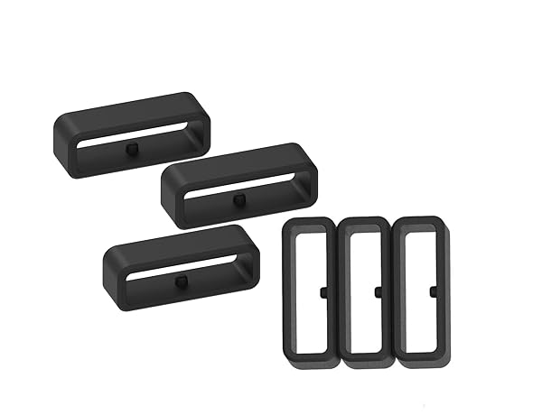 E ECSEM Replacement Fastener Rings for Apple Watch Bands 38mm 40mm 42mm 44mm Silicone Connector Keepers for iWatch Series SE 7 6 5 4 3 2 1 Black - View 6 of 7