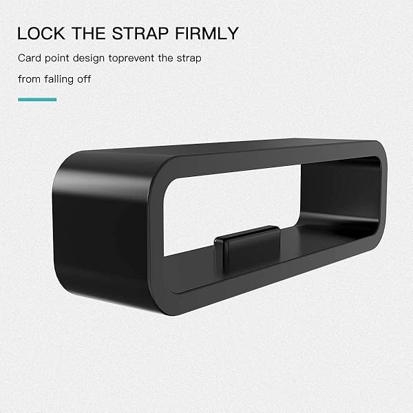 E ECSEM Replacement Fastener Rings for Apple Watch Bands 38mm 40mm 42mm 44mm Silicone Connector Keepers for iWatch Series SE 7 6 5 4 3 2 1 Black - View 7 of 7