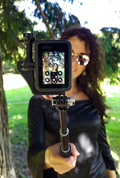 Dreampick Buy Dreampick Black Vertical Mount for GoPro Hero 4-9 & DJI Osmo Action - Compatible with iPhone - View 3 of 5