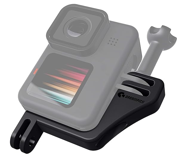 Dreampick Buy Dreampick Black Vertical Mount for GoPro Hero 4-9 & DJI Osmo Action - Compatible with iPhone