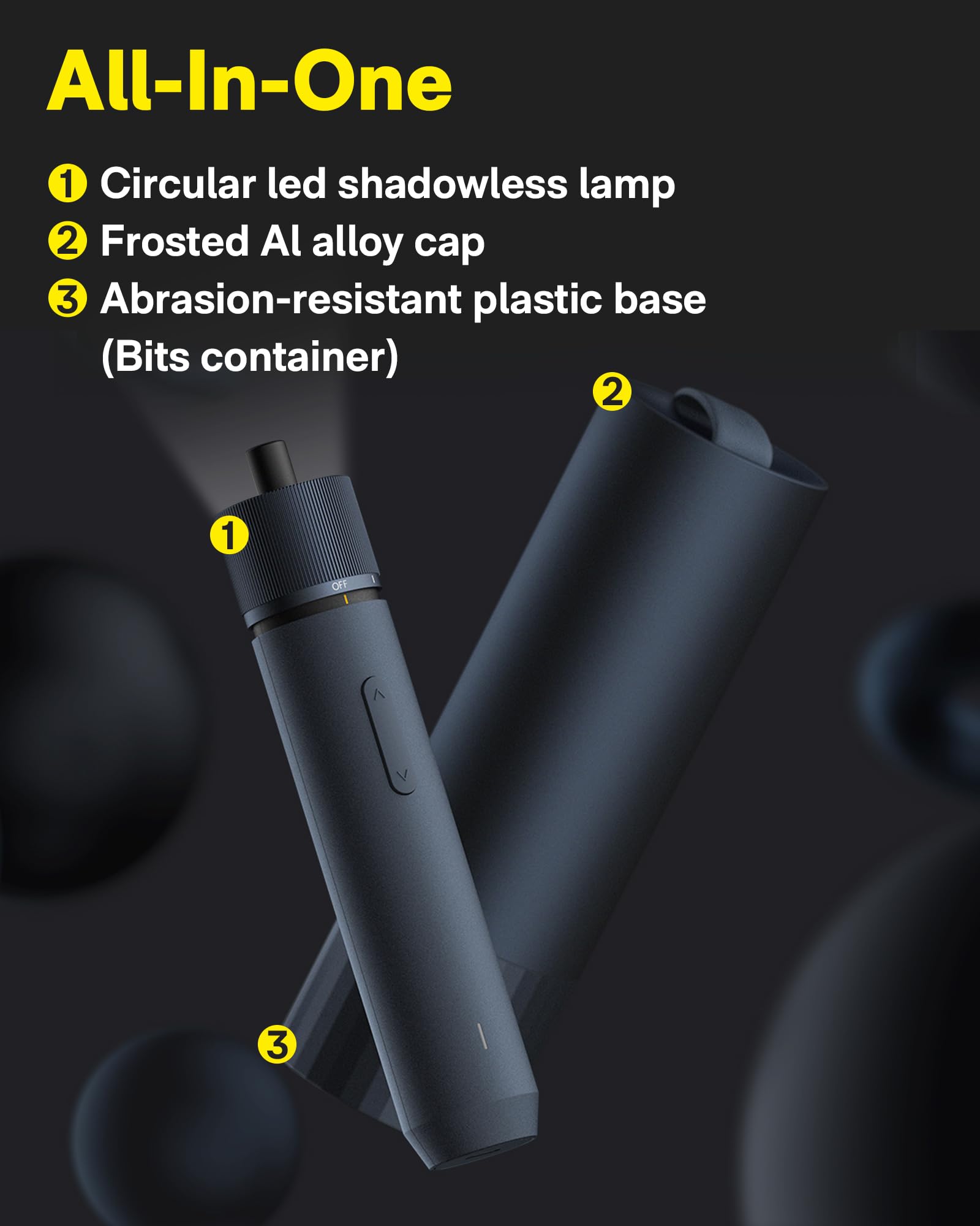 HOTO HOTO Electric Screwdriver Rechargeable, 3.6V Cordless Screwdriver Set USB-C, 3 Torque Settings, 1500mAh Battery, LED Light & 12 S2 Metal Bits for Furniture/Electrical Repairs - View 6 of 9