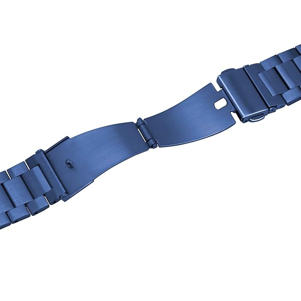 Juntan Juntan Stainless Steel Watch Band for Apple Watch 42mm 44mm Compatible with Series 6 SE 5 4 3 2 1 Replacement Strap for Men Women Blue - View 7 of 8