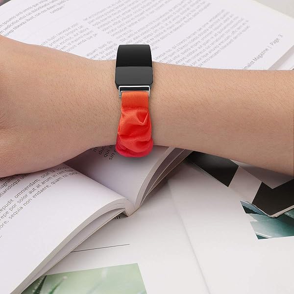 FitTurn FitTurn Cute Elastic Bands for Fitbit Inspire 2 Inspire HR Ace 2 Colorful Fabric Wristbands Size 6.7-8.1inch Rainbow Pattern - View 4 of 6