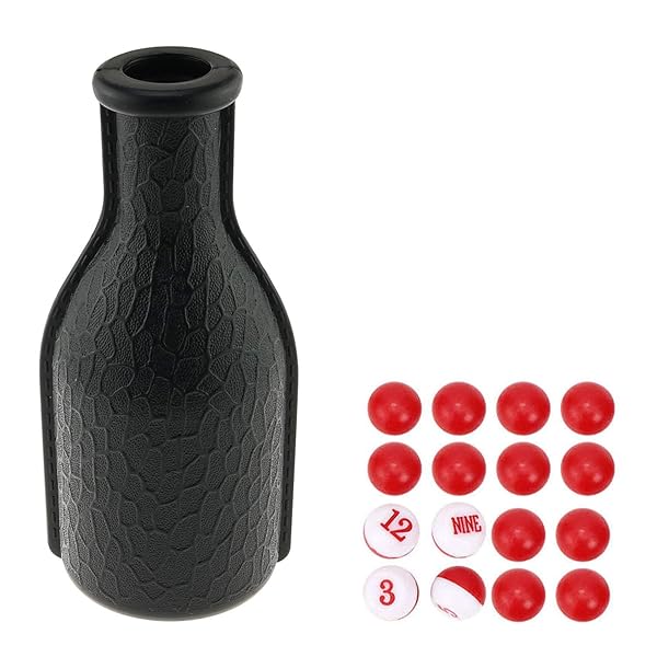 DGZZI Black Pool Shaker Bottle for Billiards and Snooker with 16PCS Red and White Tally Peas