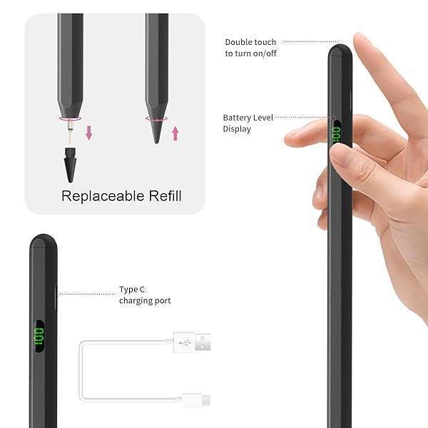 ANYQOO Best Stylus Pen for iPad Air 2024 & Pro 2024: Compatible with All iPad Generations 6th-10th - View 4 of 7