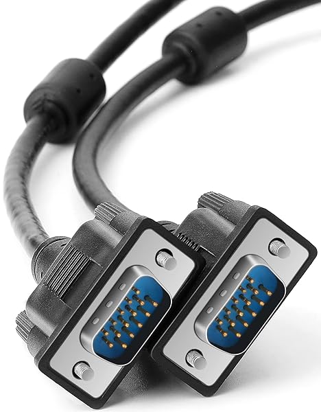 SAISN SAISN VGA to VGA Video Cable Male to Male 15 Pin Full HD 1080P Black Cord for TV Computer Projector 1.5 Feet - View 2 of 8