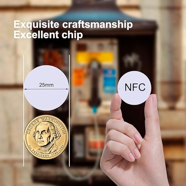 Yanzeo YANZEO 20 Pcs NTAG215 Chip NFC Round Cards RFID Tag Compatible with TagMo Amiibo 504 Bytes Memory Fully Programmable for NFC Devices - View 6 of 10