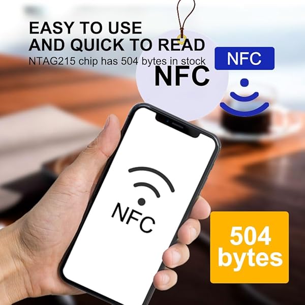Yanzeo YANZEO 20 Pcs NTAG215 Chip NFC Round Cards RFID Tag Compatible with TagMo Amiibo 504 Bytes Memory Fully Programmable for NFC Devices - View 7 of 10