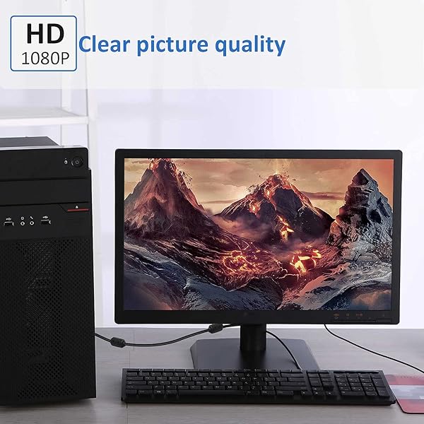 SAISN SAISN VGA to VGA Video Cable 15 Pin Male to Male Full HD 1080P High Resolution Black Cord for TV Computer Projector 3 Feet - View 4 of 8