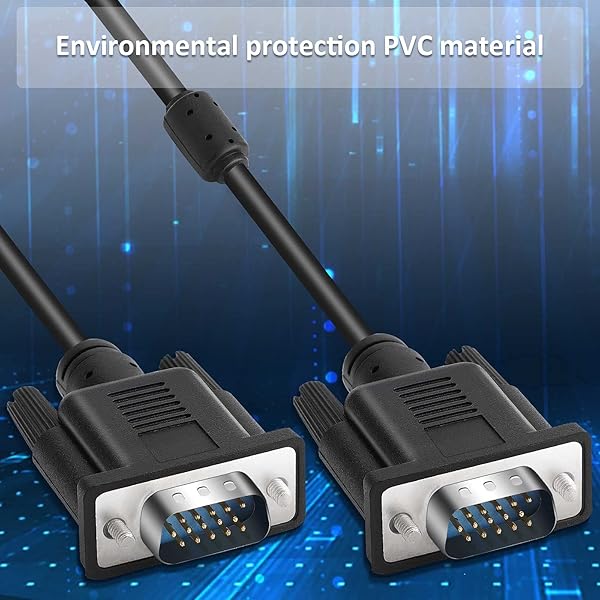SAISN SAISN VGA to VGA Video Cable 15 Pin Male to Male Full HD 1080P High Resolution Black Cord for TV Computer Projector 3 Feet - View 8 of 8