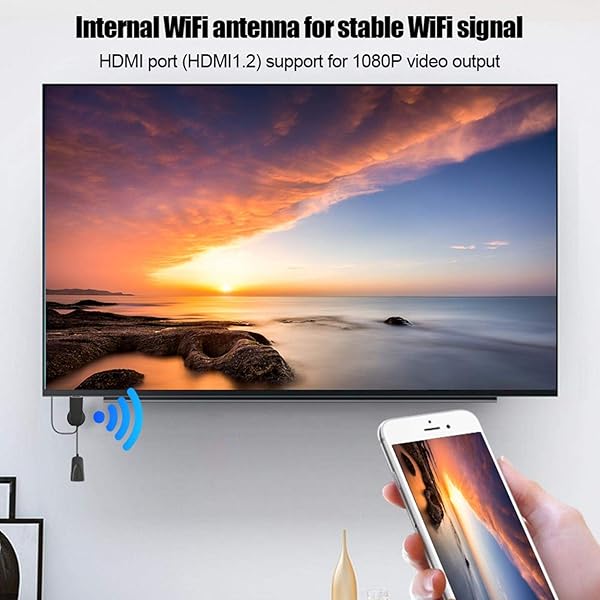 Cuifati TV Display Dongle Adapter with Built-in Wi-Fi Module Supports 2.4GHz for Airplay Miracast DLNA Streaming - View 4 of 9